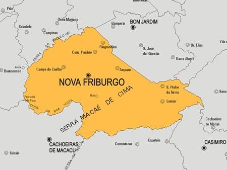 ਨਕਸ਼ਾ ਦੇ ਨੋਵਾ Friburgo ਨਗਰਪਾਲਿਕਾ