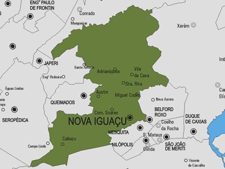 ਨਕਸ਼ਾ ਦੇ ਨੋਵਾ Iguaçu ਨਗਰਪਾਲਿਕਾ