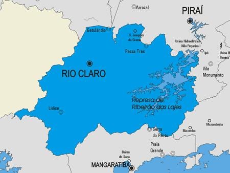 ਨਕਸ਼ਾ ਦੇ ਰਿਓ Claro ਨਗਰਪਾਲਿਕਾ