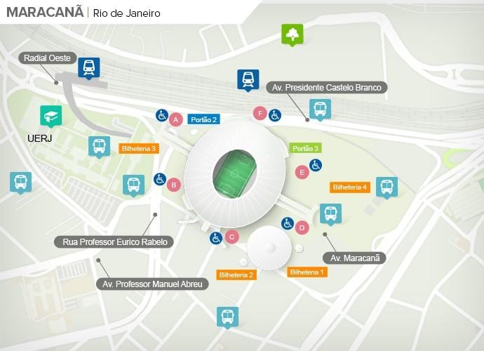 ਨਕਸ਼ਾ ਦੇ ਸਟੇਡੀਅਮ Maracanã accès