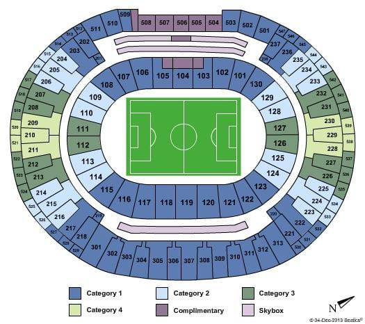 ਨਕਸ਼ਾ ਦੇ ਸਟੇਡੀਅਮ Maracanã sièges