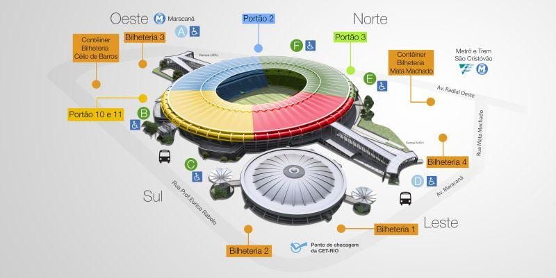 ਨਕਸ਼ਾ ਦੇ ਸਟੇਡੀਅਮ Maracana