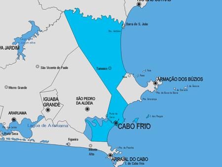 ਨਕਸ਼ਾ ਦੇ Cabo Frio ਨਗਰਪਾਲਿਕਾ