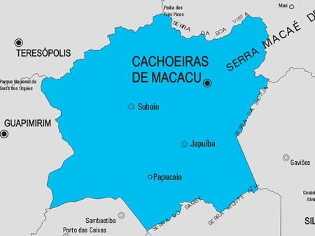 ਨਕਸ਼ਾ ਦੇ Cachoeiras de Macacu ਨਗਰਪਾਲਿਕਾ