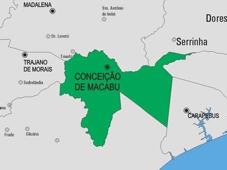 ਨਕਸ਼ਾ ਦੇ Conceição de Macabu ਨਗਰਪਾਲਿਕਾ