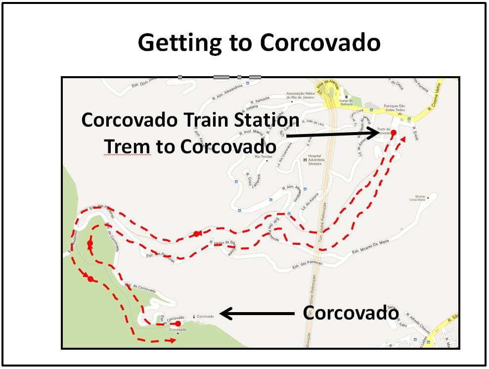 ਨਕਸ਼ਾ ਦੇ Corcovado ਗੱਡੀ