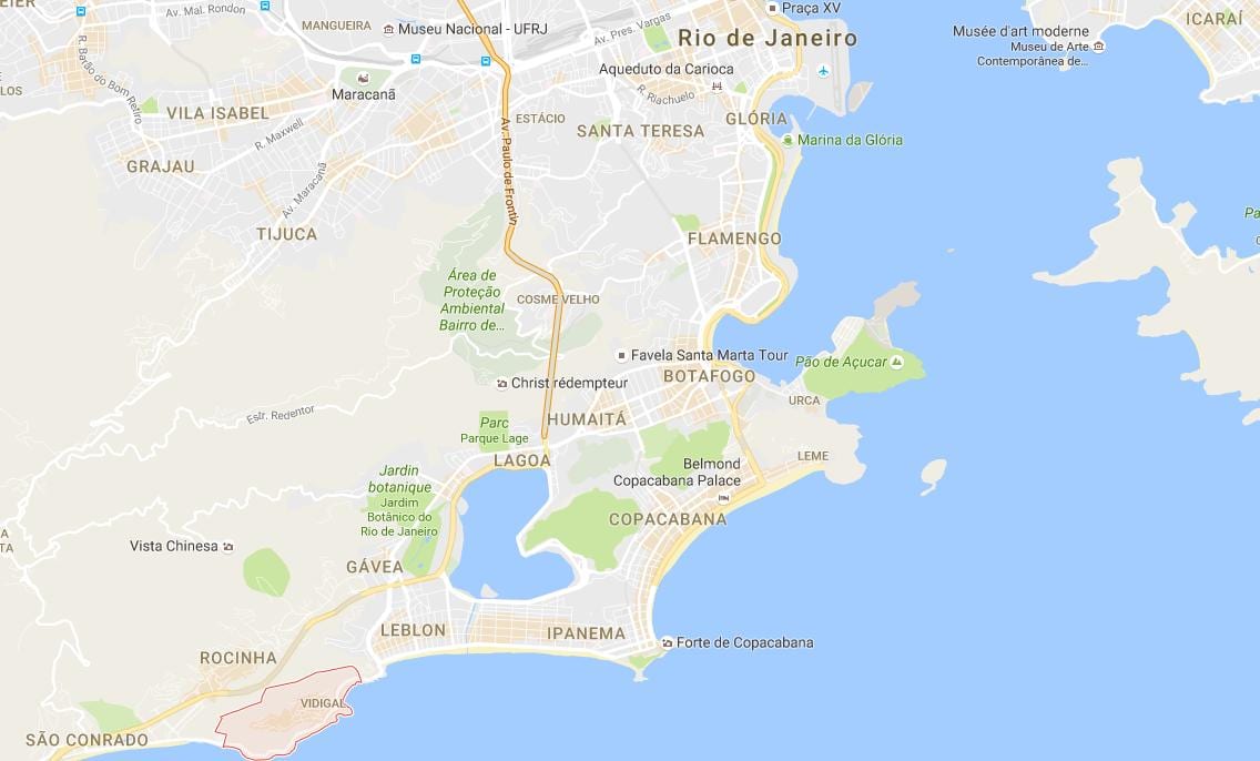 ਨਕਸ਼ਾ ਦੇ favela Vidigal