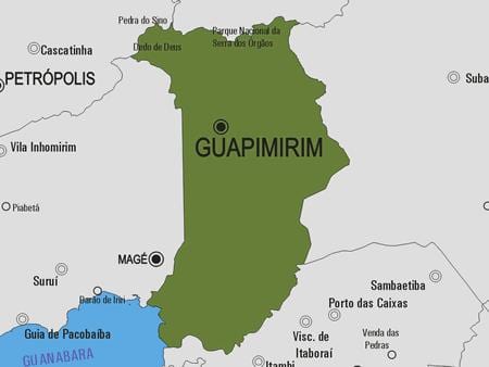 ਨਕਸ਼ਾ ਦੇ Guapimirim ਨਗਰਪਾਲਿਕਾ