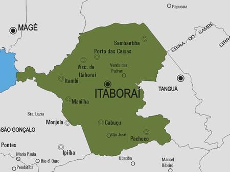 ਨਕਸ਼ਾ ਦੇ Itaboraí ਨਗਰਪਾਲਿਕਾ