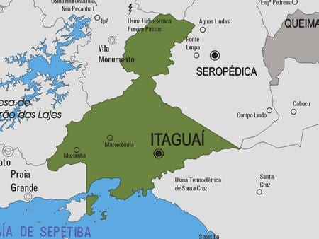 ਨਕਸ਼ਾ ਦੇ Itaguaí ਨਗਰਪਾਲਿਕਾ
