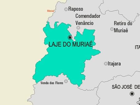 ਨਕਸ਼ਾ ਦੇ Laje do Muriaé ਨਗਰਪਾਲਿਕਾ