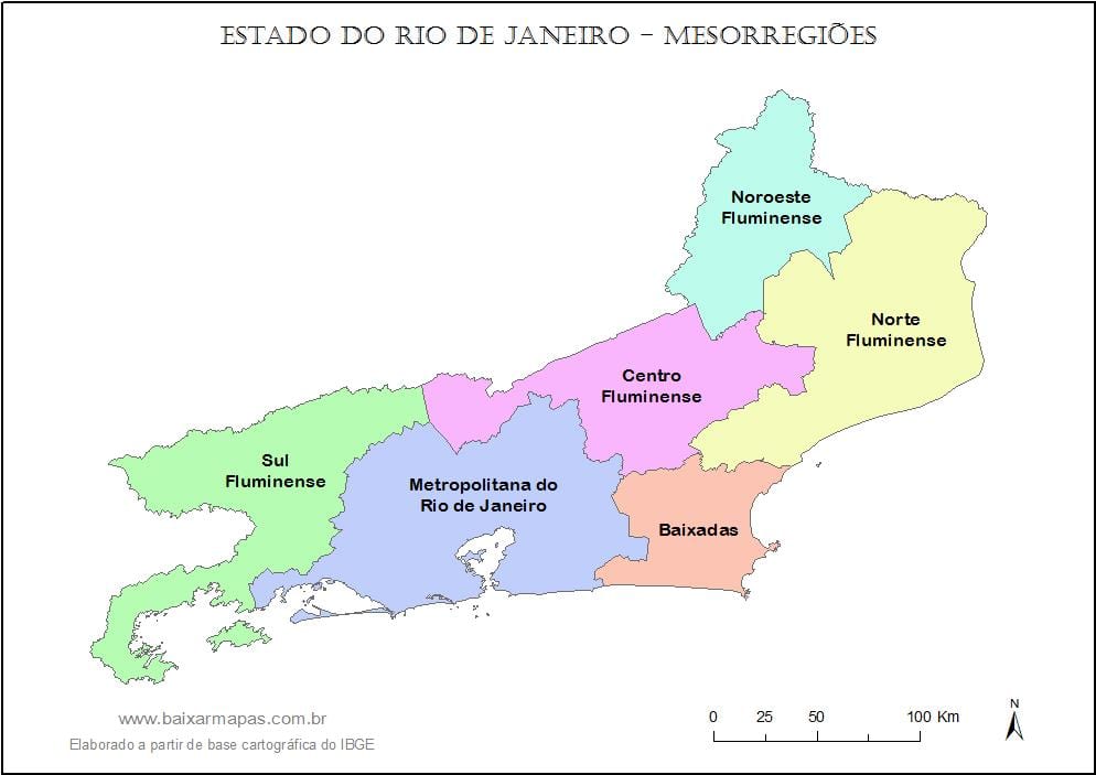 ਨਕਸ਼ਾ ਦੇ mesoregions ਰਿਓ ਦੇ ਜਨੇਯਰੋ
