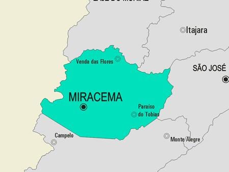 ਨਕਸ਼ਾ ਦੇ Miracema ਨਗਰਪਾਲਿਕਾ