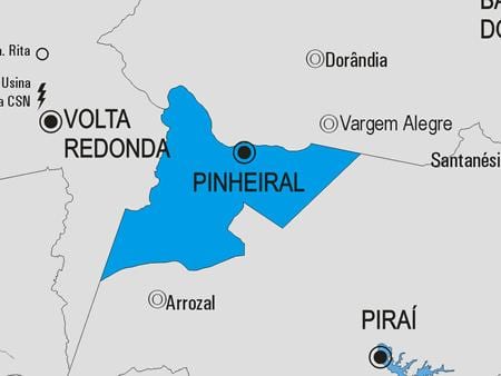ਨਕਸ਼ਾ ਦੇ Pinheiral ਨਗਰਪਾਲਿਕਾ