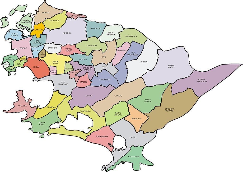 ਨਕਸ਼ਾ ਦੇ Quartiers Niterói