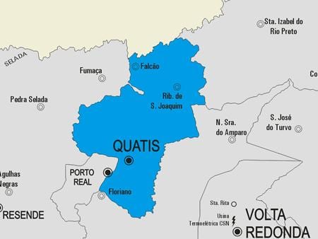 ਨਕਸ਼ਾ ਦੇ Quatis ਨਗਰਪਾਲਿਕਾ