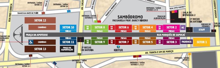 ਨਕਸ਼ਾ ਦੇ Sambódromo