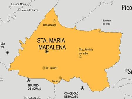 ਨਕਸ਼ਾ ਦੇ Santa Maria Madalena ਨਗਰਪਾਲਿਕਾ