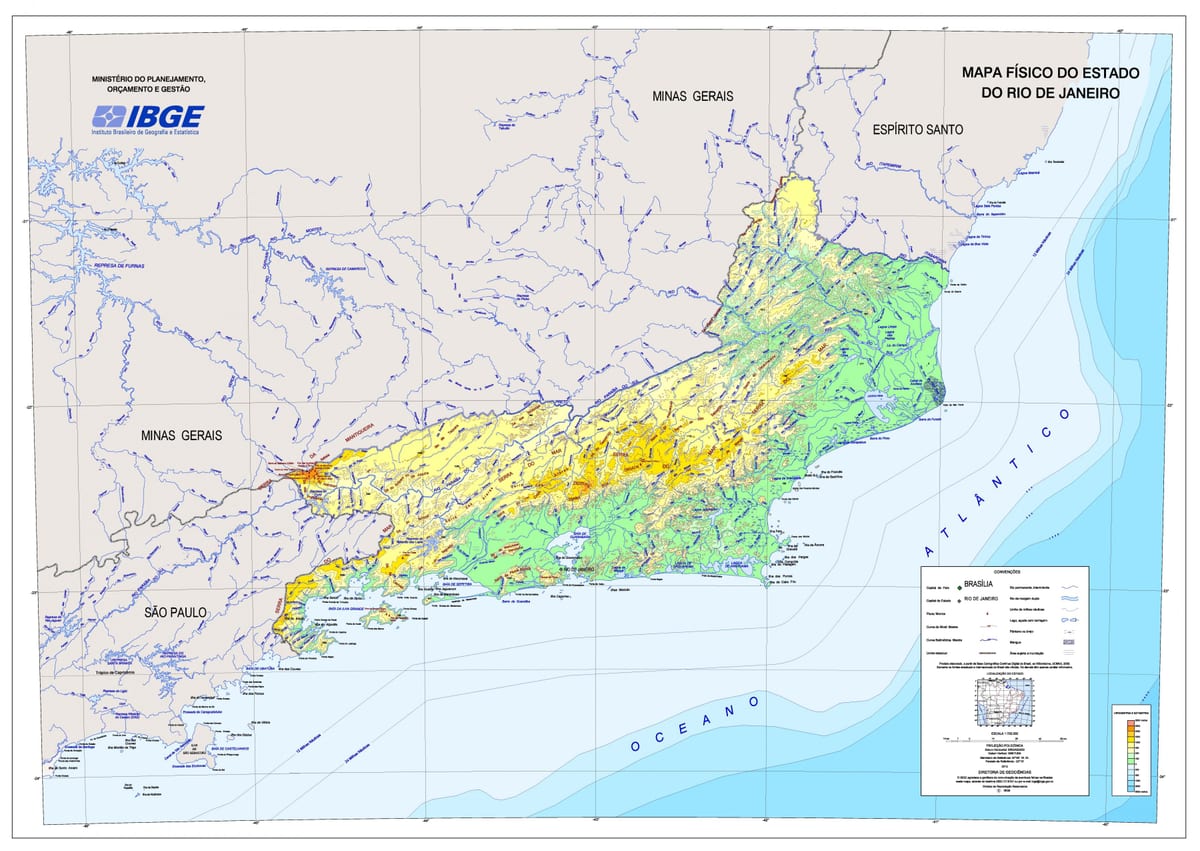 ਨਕਸ਼ਾ ਦੇ topographic ਰਿਓ ਦੇ ਜਨੇਯਰੋ