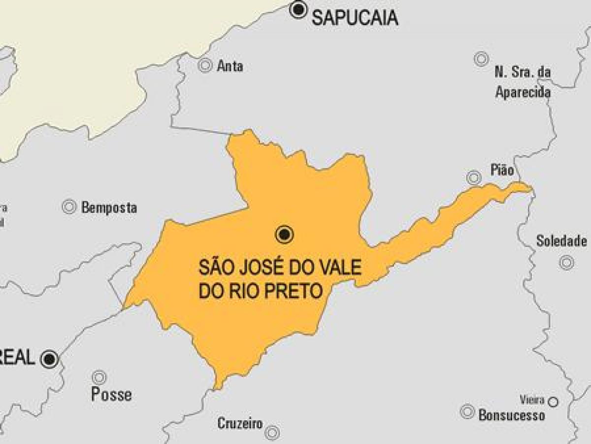 ਨਕਸ਼ਾ ਦੇ ਸਾਓ ਜੋਸੇ ਤੱਕ ਕੀ Vale do Rio Preto ਨਗਰਪਾਲਿਕਾ