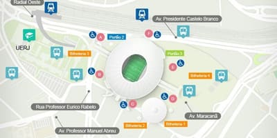 ਨਕਸ਼ਾ ਦੇ ਸਟੇਡੀਅਮ Maracanã accès