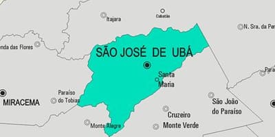 ਨਕਸ਼ਾ ਦੇ ਸਾਓ José de Ubá ਨਗਰਪਾਲਿਕਾ