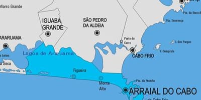 ਨਕਸ਼ਾ ਦੇ Arraial ਕੀ Cabo ਨਗਰਪਾਲਿਕਾ