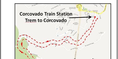 ਨਕਸ਼ਾ ਦੇ Corcovado ਗੱਡੀ