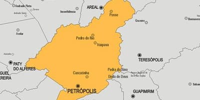 ਨਕਸ਼ਾ ਦੇ Petrópolis ਨਗਰਪਾਲਿਕਾ