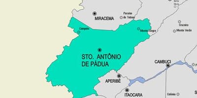 ਨਕਸ਼ਾ ਦੇ Santo Antônio de Pádua ਨਗਰਪਾਲਿਕਾ